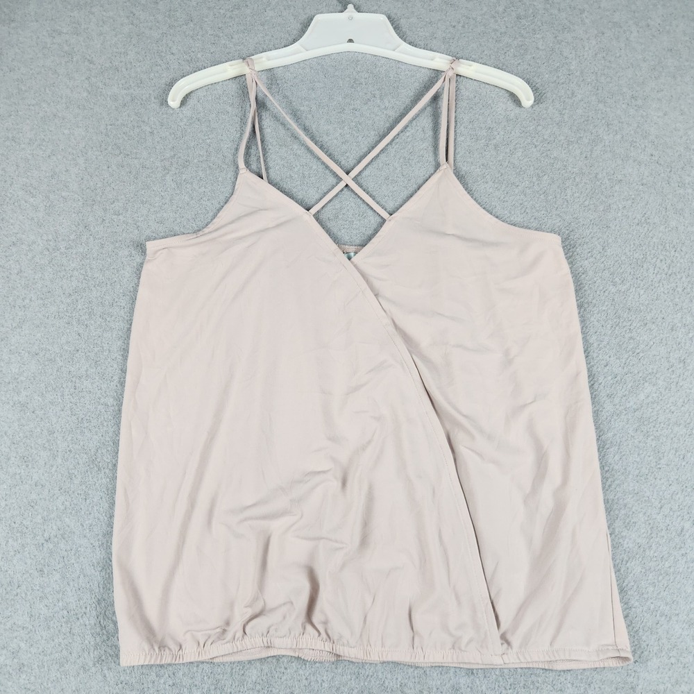 Maurices Wrap Cami Tank Top Womens Large Pink Crisscross Back Everyday Wear